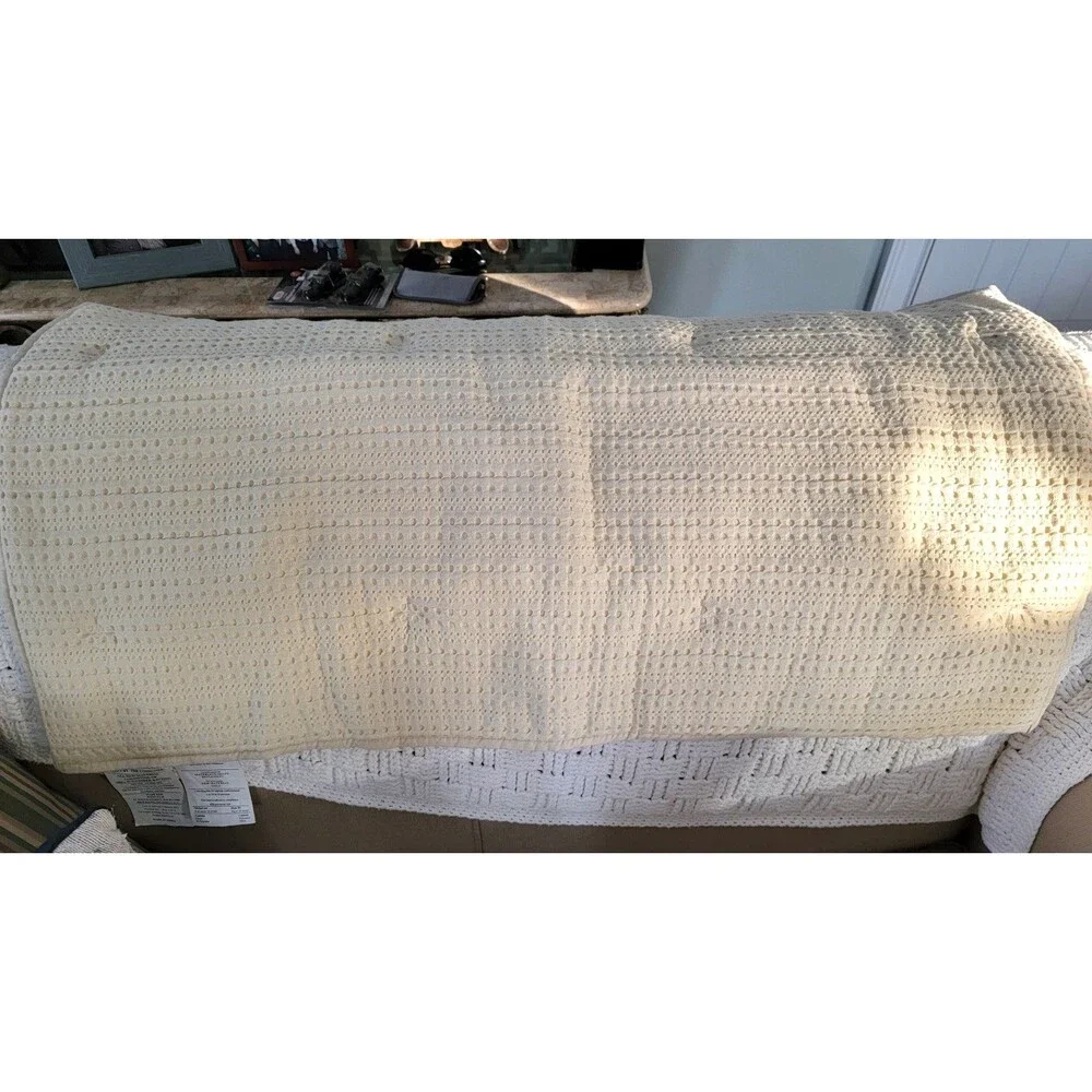 West Elm Solid Off White Textured Waffle King Sham 37
